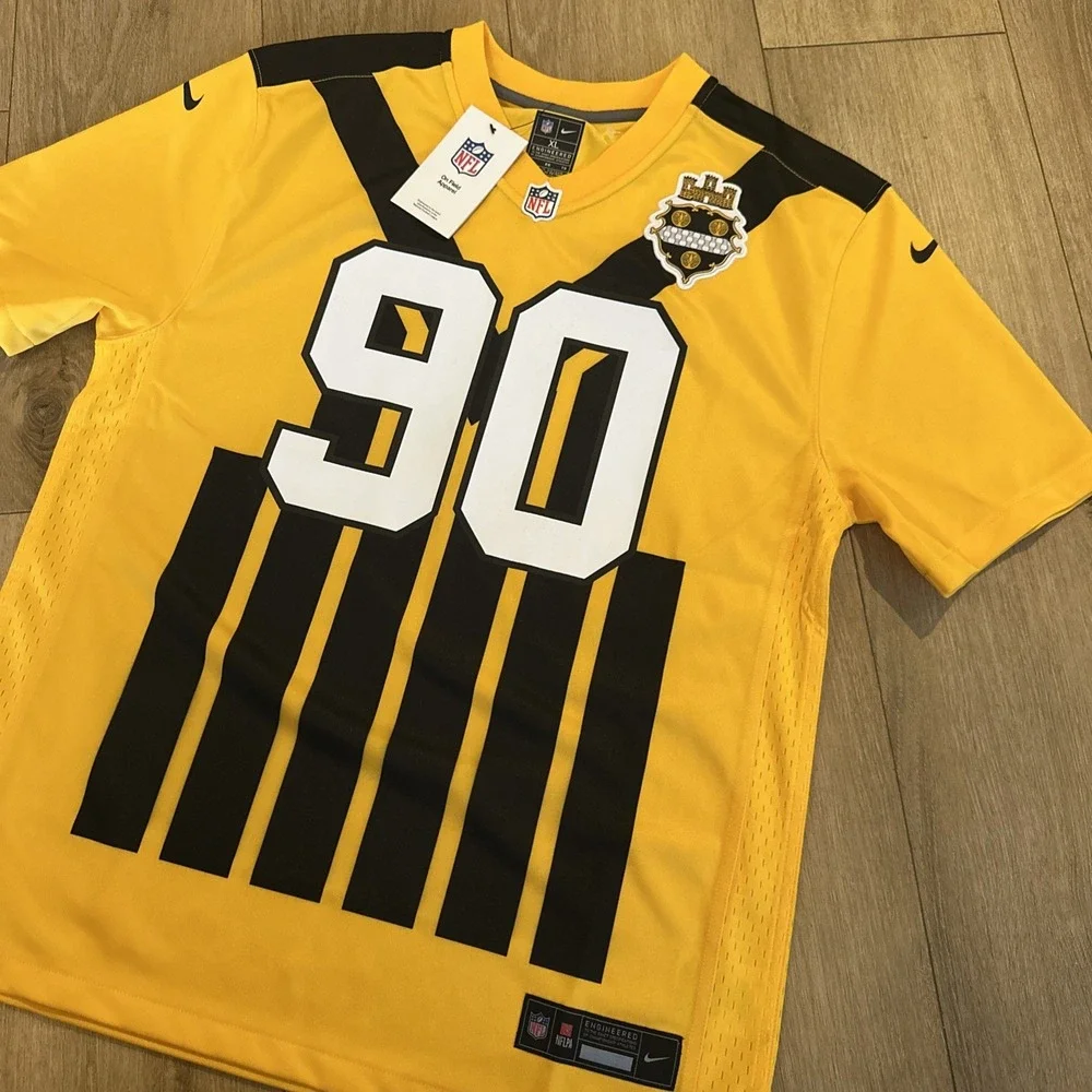 TJ WATT #90 PITTSBURGH STEELERS 2025 THROWBACK NIKE GAME‎ FOOTBALL JERSEY YXL